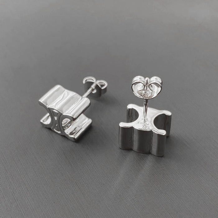 Wholesale Small copper-plated metal earrings with S925 silver posts