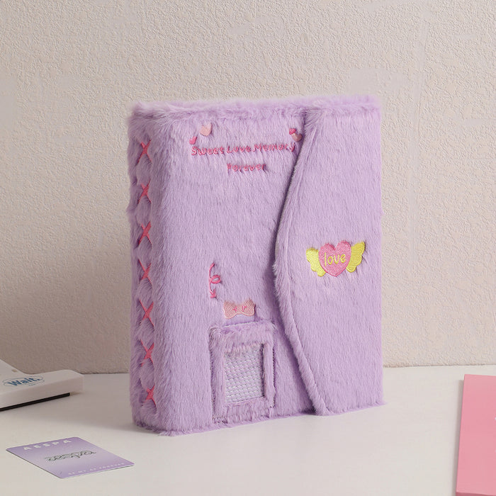 Wholesale Butterfly Plush Magnetic Full-Wrap 3-inch Loose-Leaf Storage Book