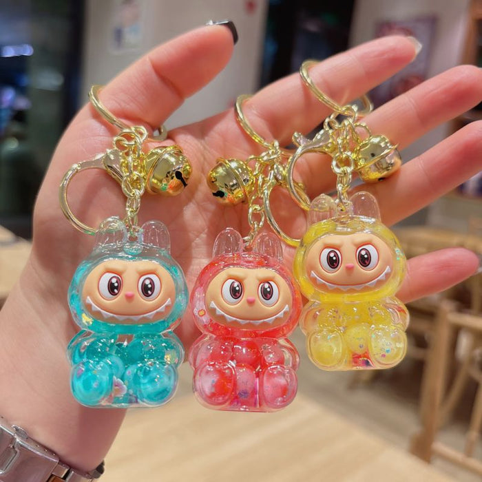 Wholesale acrylic rab cloth quicksand key chain pendant  key chain gift