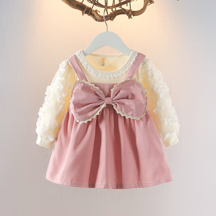 Wholesale Girls Autumn Dress New Style One-year-old Baby Girl Dress Stylish Children's Princess Skirt Baby Clothes Autumn JDC-CTS-MianY009