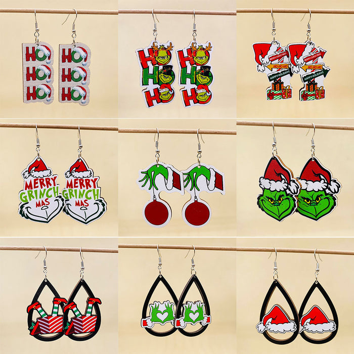 Wholesale Christmas Wooden Earrings JDC-ES-Susheng012