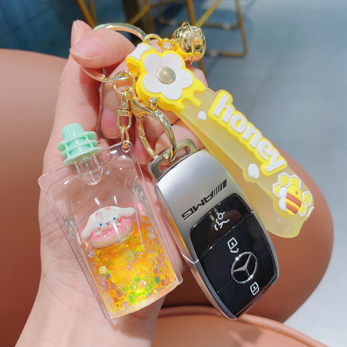 Wholesale Oiled Acrylic Quicksand Bottle Cartoon Keychain (S) JDC-KC-Aile008