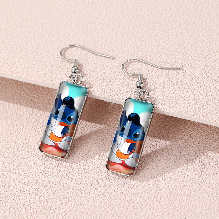 Wholesale Cartoon Square Time Gem Earrings (F) JDC-ES-XiangL062