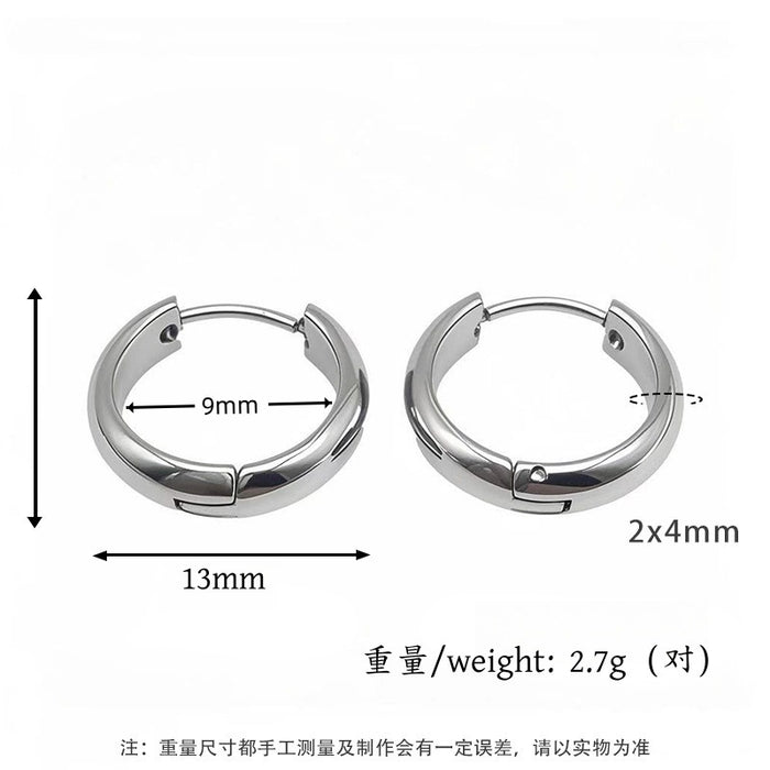 Wholesale Geometric earrings with ear loops, niche and high-end, non fading titanium steel earrings