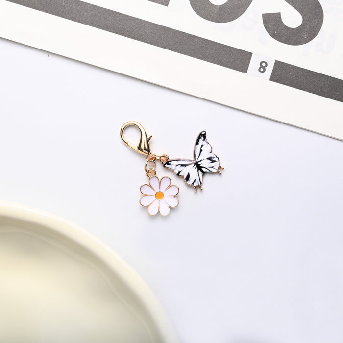 Wholesale Colorful enamel butterfly and  keychains