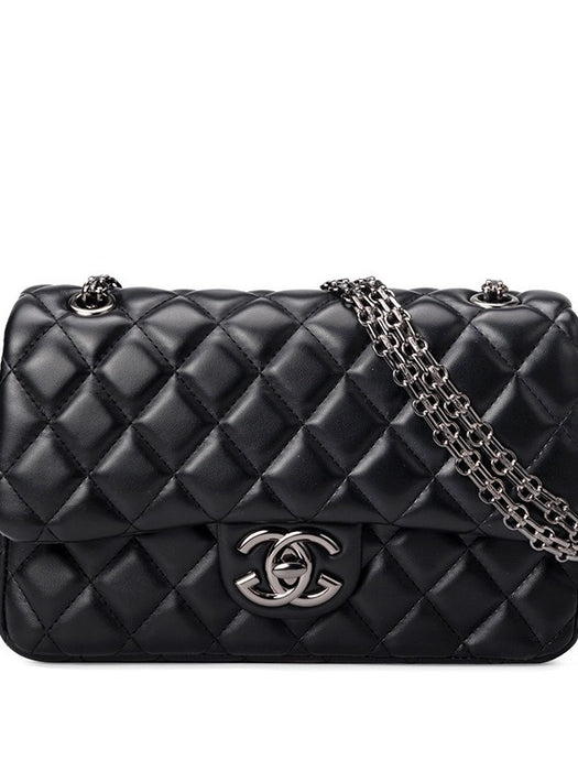 Wholesale Women' s Genuine Leather Diamond Quilted Crossbody Bag Chain Strap Retro Fashion Accessory