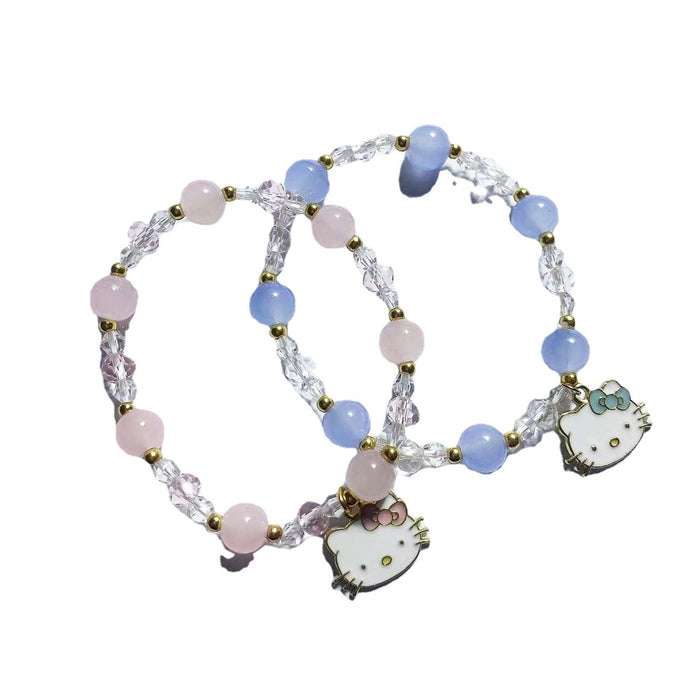 Wholesale Women' s white cat rose crystal bracelet best friend gift bracelet