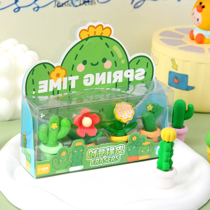 Wholesale Succulent potted eraser for Children's Day, detachable gift