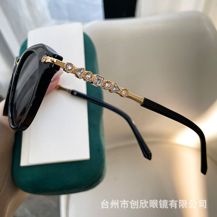 Wholesale Round frame diamond leg sunglasses, sun shading sunglasses