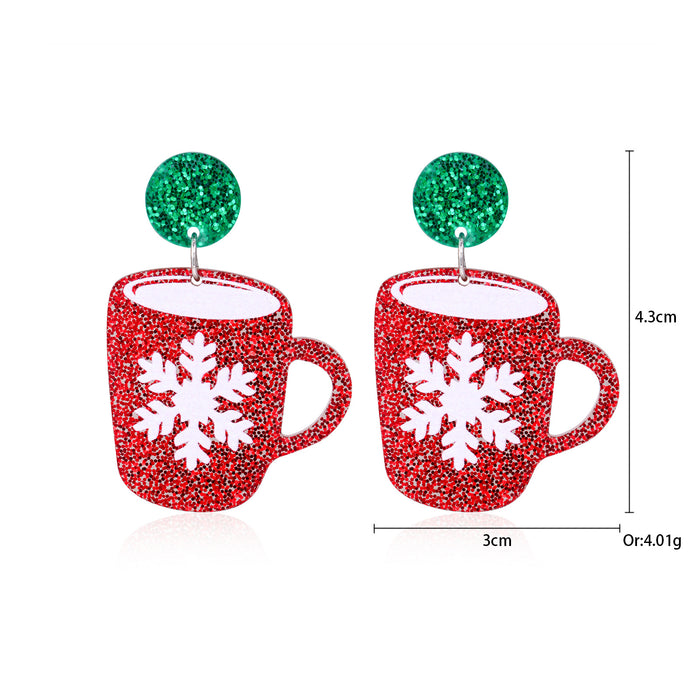 Wholesale Alloy bell snowman elk gingerbread man earrings Christmas earrings