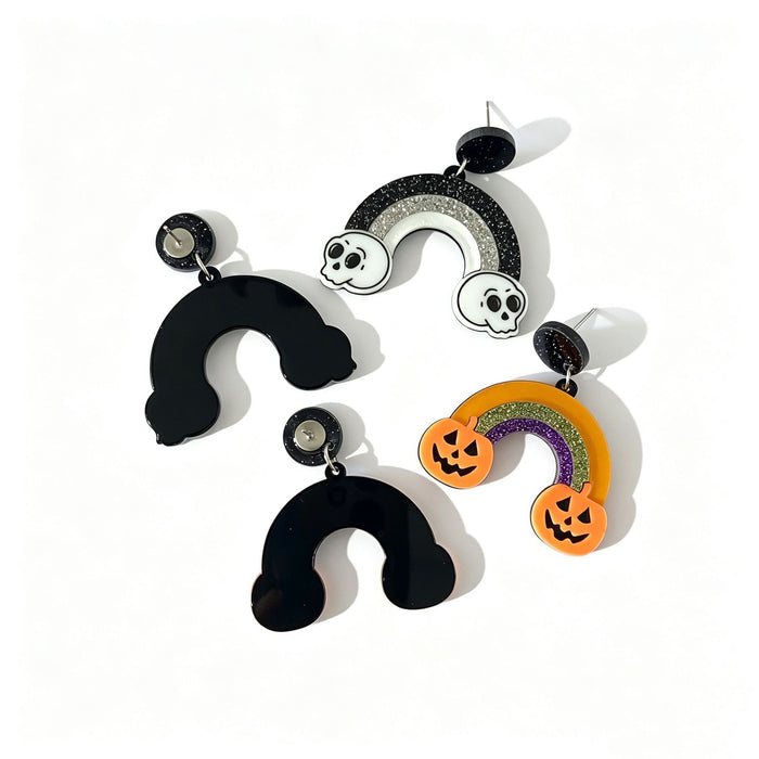 Wholesale  Skull Pumpkin Acrylic Earrings For Women Retro Handmade Dangle Earrings Party Gift Fashion Accessory