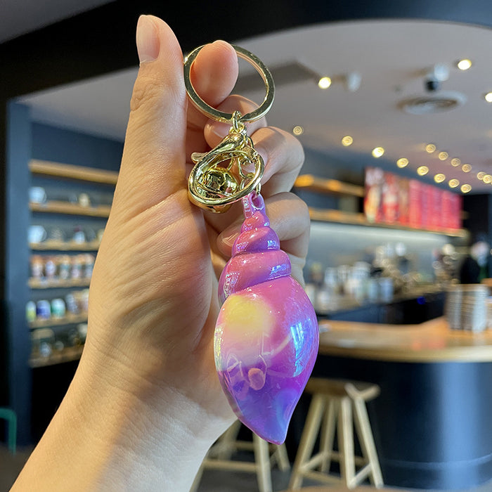 Wholesale Electroplated Colorful Conch Keychain Acrylic Conch Pendant