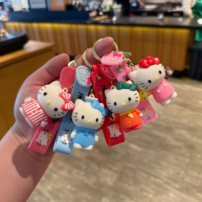 Wholesale Cute Cat Student Backpack Charm Ideal Gift Keychain