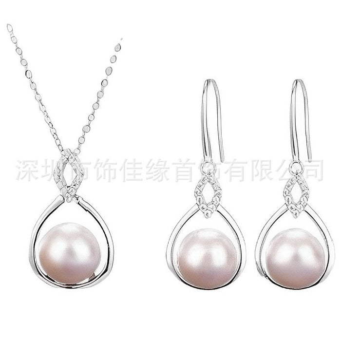 Wholesale Pure silver natural freshwater pearl necklace, women's collarbone chain, temperament necklace