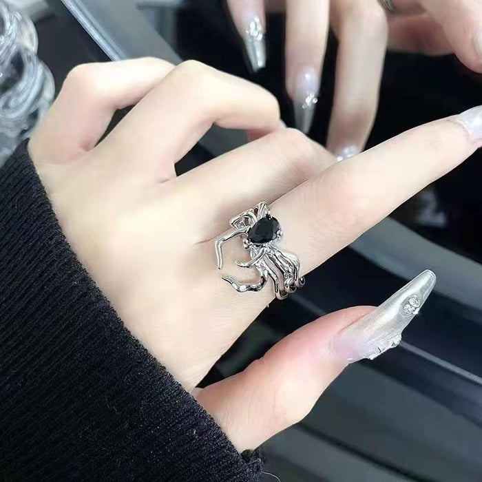 Wholesale Small niche design, open mouth personality ring, personality ring