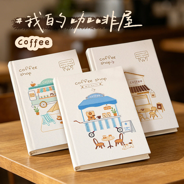 Wholesale Coffee House Embroidered Cloth Hardcover Notebook Design Journal