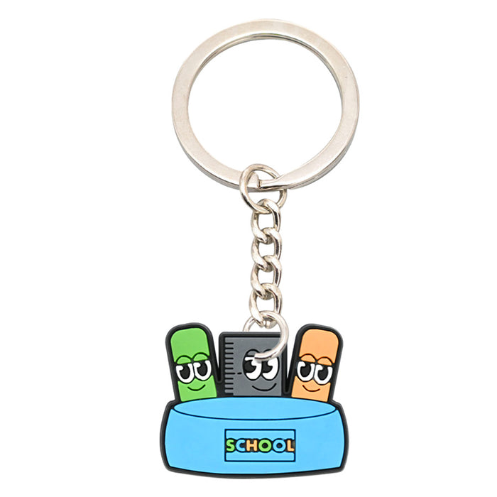 Wholesale  10 PCS Cartoon Keychain PVC Soft Rubber Keychain Accessories  Cute Pendant Keychain