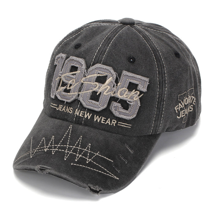Wholesale 1985 3D Embroidered Baseball Cap Cotton Washed Curved Brim Sun Hat for Summer