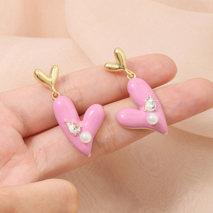 Wholesale Pink Love Ear Studs Commuter Ear Studs