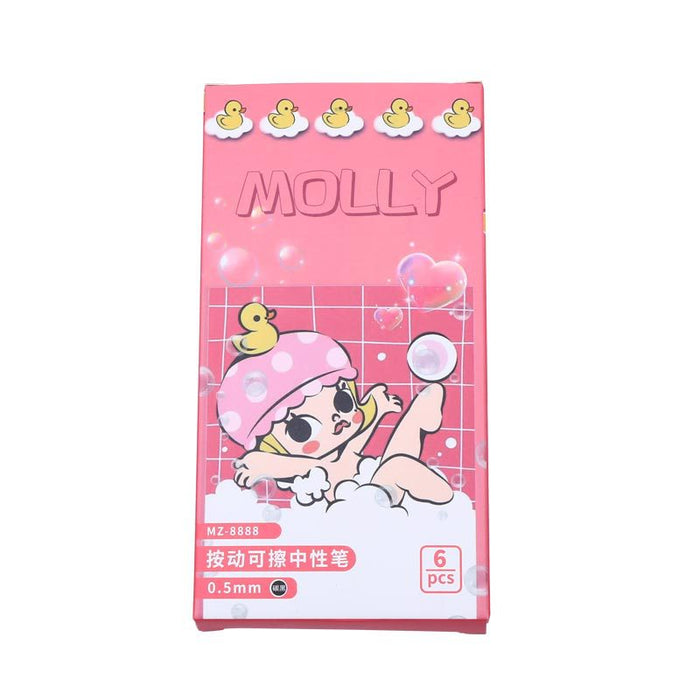 Wholesale 6pcs/box Cartoon Erasable Pen Quick-drying Press Erasable Gel Pen Cute Thermal Erasable Pen