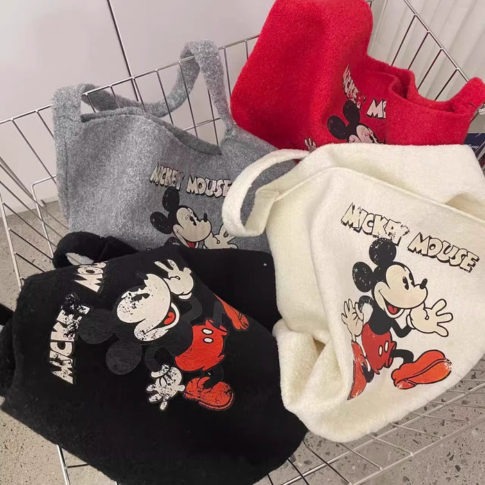 Wholesale Lamb Plush Handbag Women's Cartoon Printed Wool Shoulder Crossbody Tote Bag