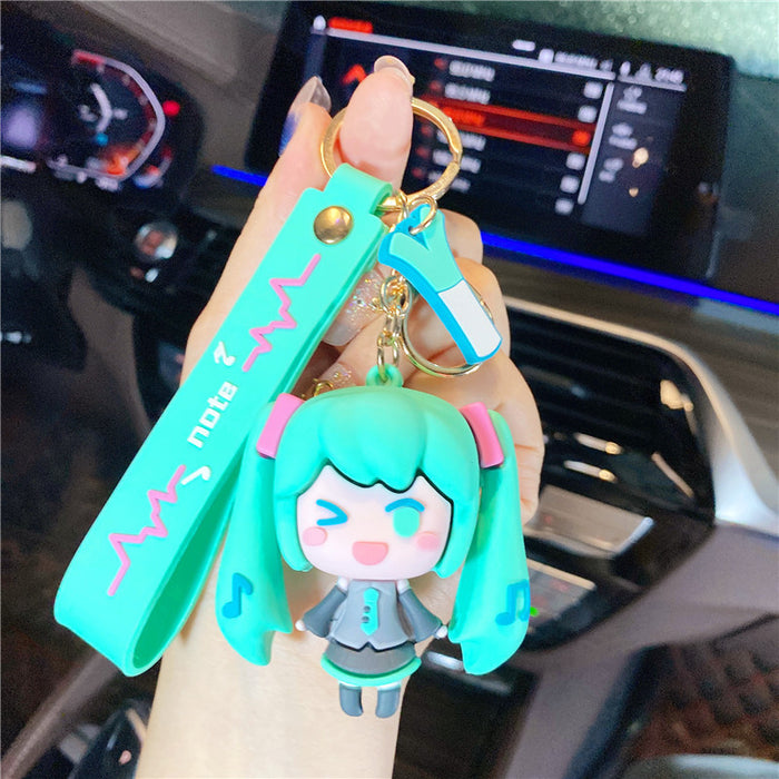 Wholesale PVC Cartoon Keychain Pendant Cute Pink Anime Figure Bag Charm Car Key Accessory