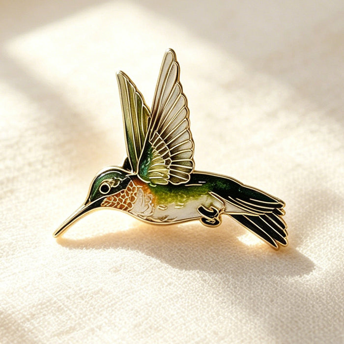 Wholesale Hummingbird Enamel Brooch Alloy Metal Retro Bird Pin For Suit Coat Fashion Accessory