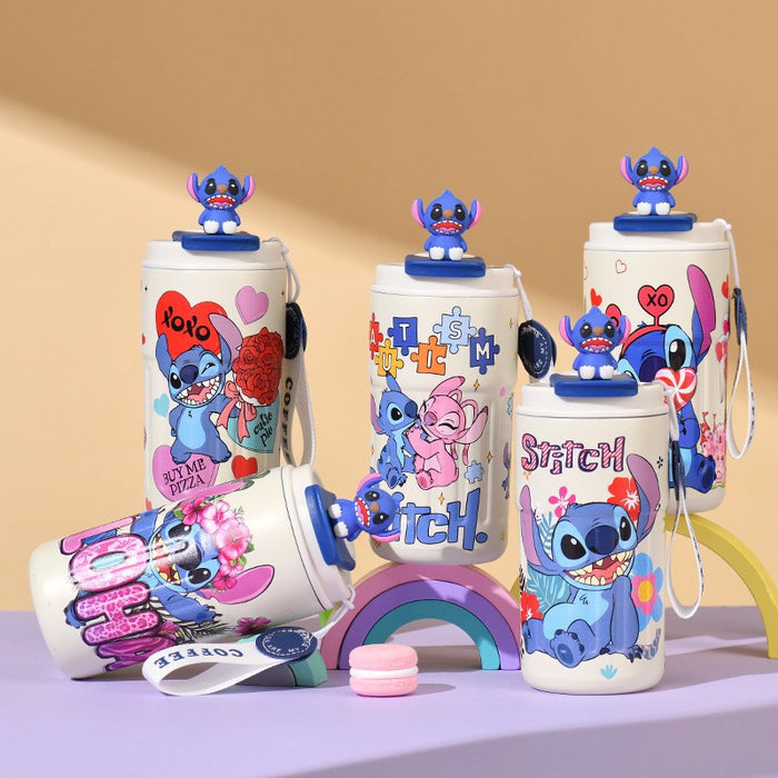 Wholesale Stainless steel thermos cup cartoon suction tube cup portable large capacity ice coffee cup