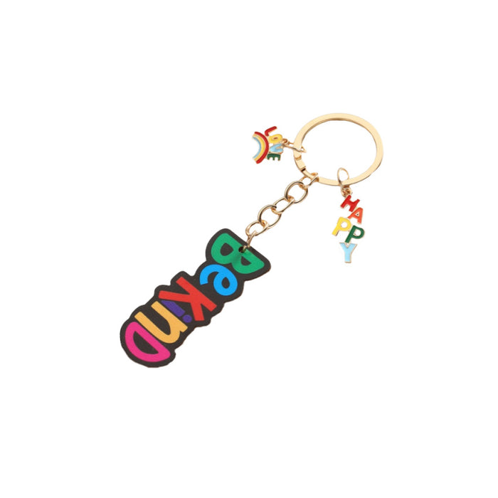 Wholesale Wooden BEKIND Letter Keychain JDC-KC-RongRui033