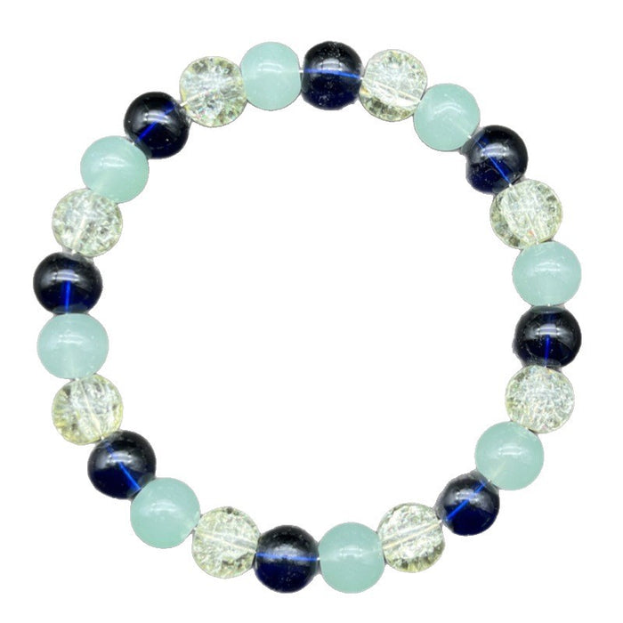 Wholesale Green Aventurine Lapis Lazuli Yellow Floral Glass Combination Bracelet