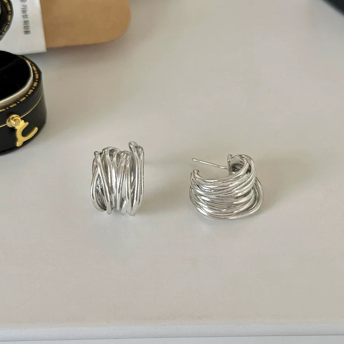 Wholesale Frosted Heart Two-Way Earrings