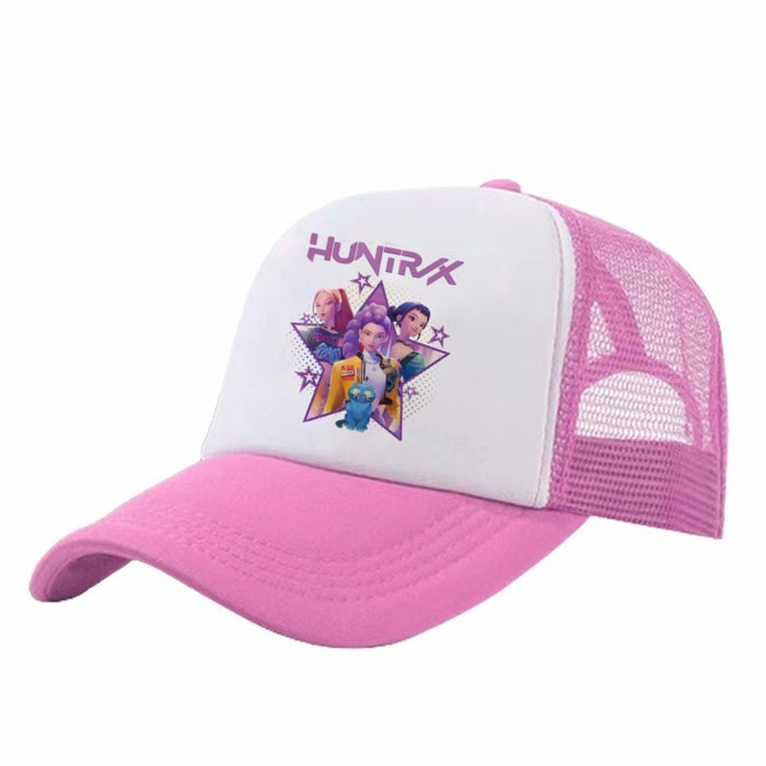 Wholesale KPOP Adjustable Casual Cartoon Print Mesh Baseball Cap