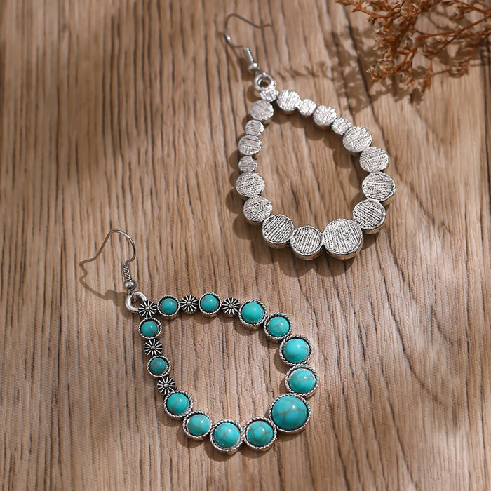 Wholesale vintage personality statemente turquoise earrings