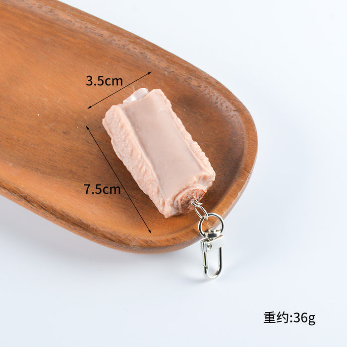 Wholesale PVC Simulated Food Pendants Shrimp Braised Pork Vegetable Charms DIY Keychain Parts Decorative Bag Charm Gift MOQ≥2