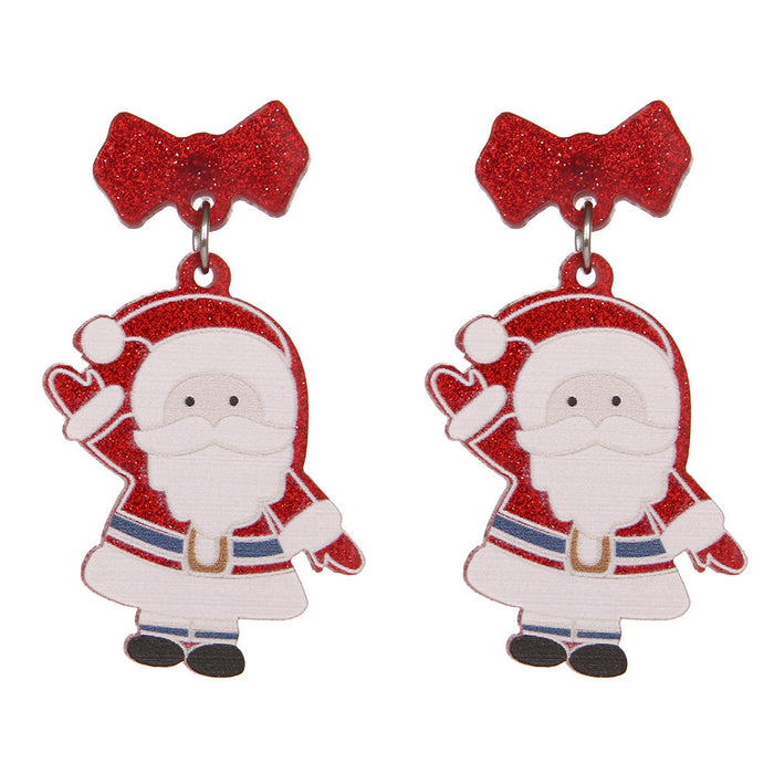 Wholesale Christmas Series Earrings Fashionable Shiny Acrylic Christmas Tree Wine Glass Earrings