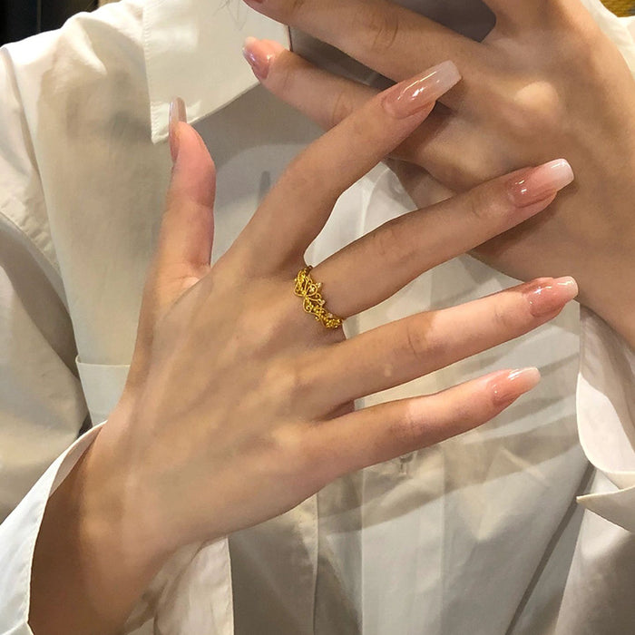 Wholesale Crown ring female  zircon adjustable  finger ring