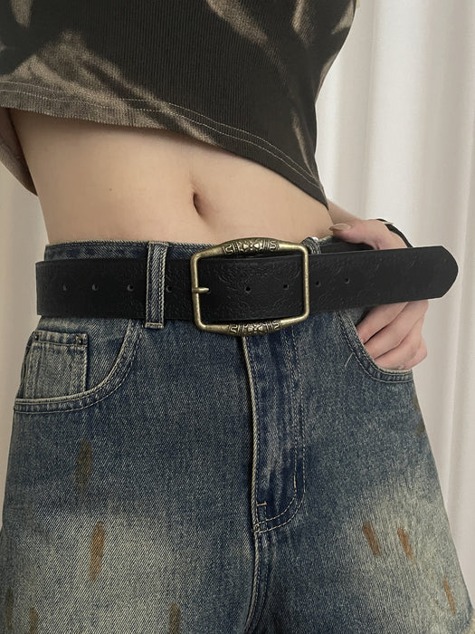 Wholesale Stylish PU Leather Embossed Retro Y2K Women S Belt Boho Chic Waist Accessory