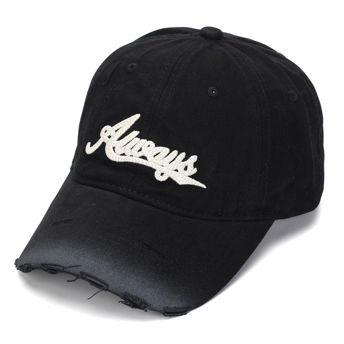 Wholesale Distressed Embroidered Baseball Cap - Always Design Unisex Casual Sun Hat for Everyday Wear