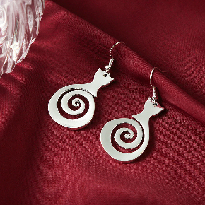 Wholesale New trendy accessories, retro and simple accessories, geometric vortex earrings, wholesale