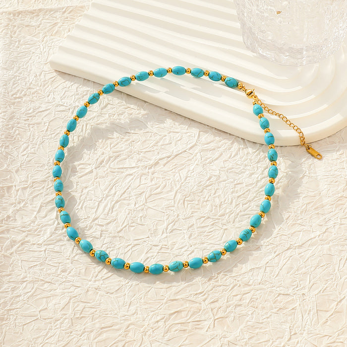 Wholesale 2pcs Luxury Beaded Jewelry Turquoise Necklace