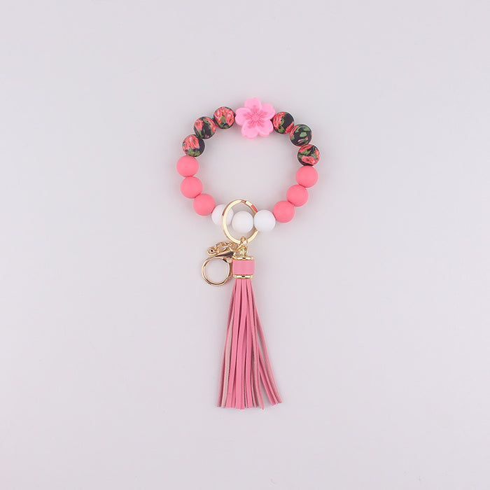 Wholesale Silicone Bracelet  Jewelry Silicone Keychain Flower Bracelet