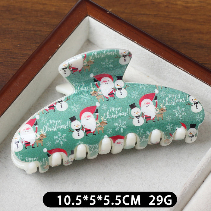 Wholesale Sweet Christmas Plaid Bear Large Plastic Hair Claw Clip Stylish Fashion Accessory For Women Great Gift Or Boutique Resale