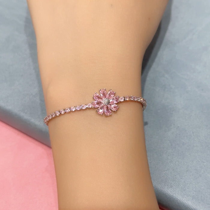 Wholesale Copper Inlaid Zircon Love Bow Bracelet JDC-BT-Bein006