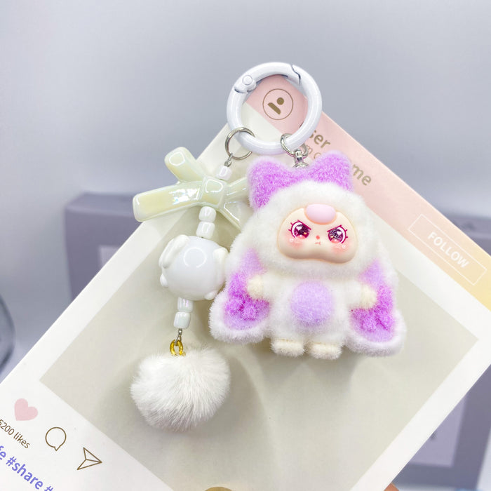 Wholesale Cute Cartoon 3D Flocked Doll Keychain