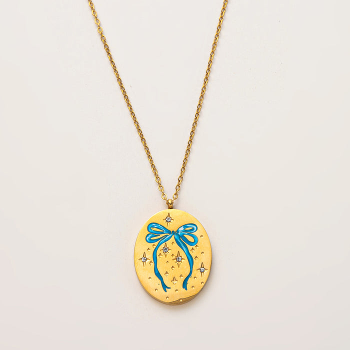 Wholesale Titanium steel new handmade painted oil dripping necklace color plating 18K gold