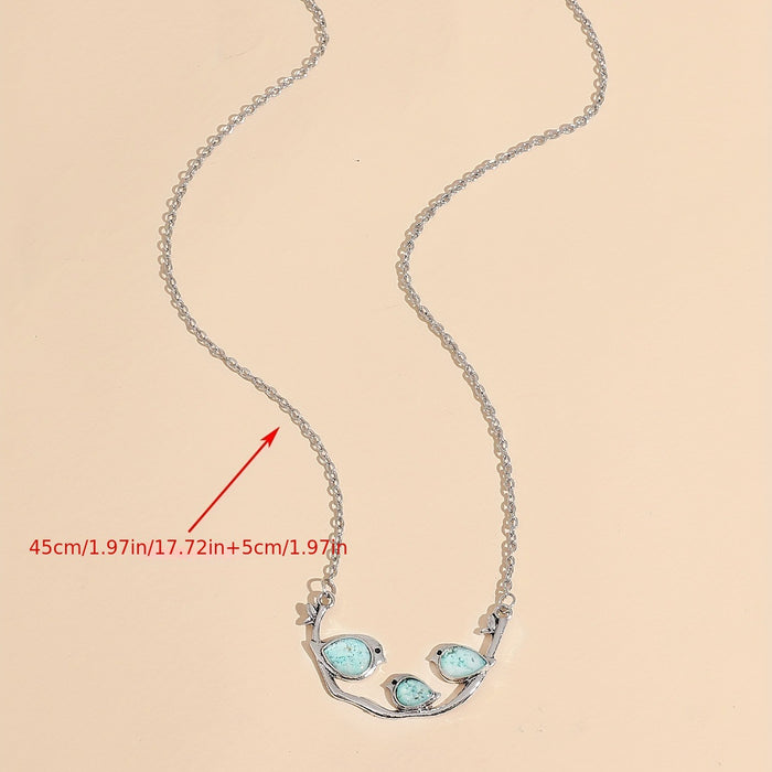 Wholesale Retro style blue sticker necklace, simple and fashionable pendant accessory