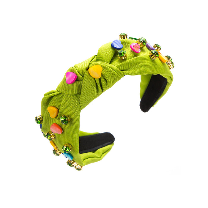 Wholesale Valentine' s Day candy-colored heart-shaped accessory with rhinestones headband