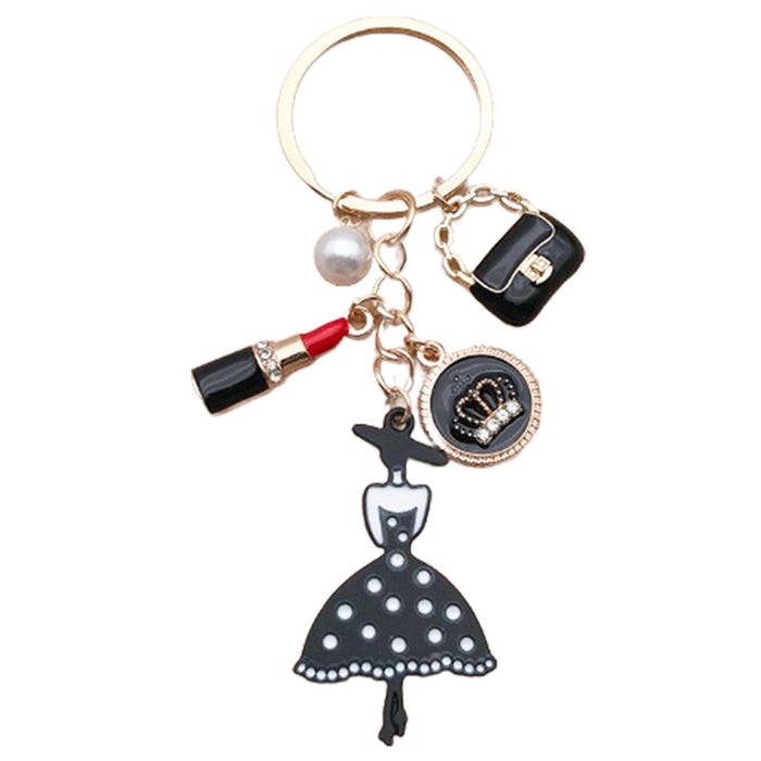 Wholesale Black Dress Pearl Alloy Keychain JDC-KC-LuNeng007