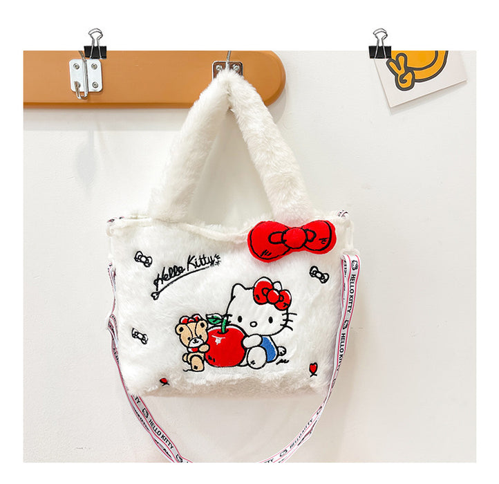 Wholesale Cute cartoon handbag shoulder messenger bag plush toy grab baby