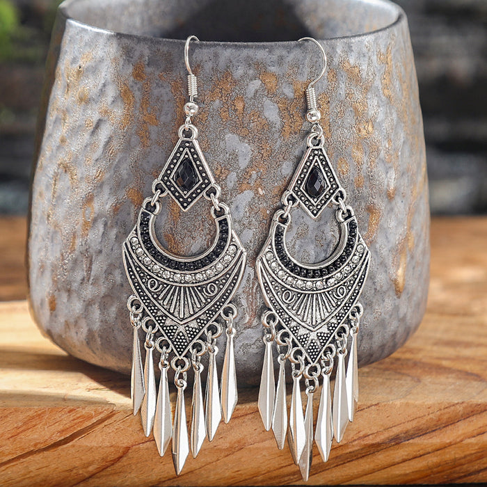 Wholesale Bohemian Tassel Earrings Vintage Ethnic Style Alloy Geometric Jewelry Accessory MOQ≥2